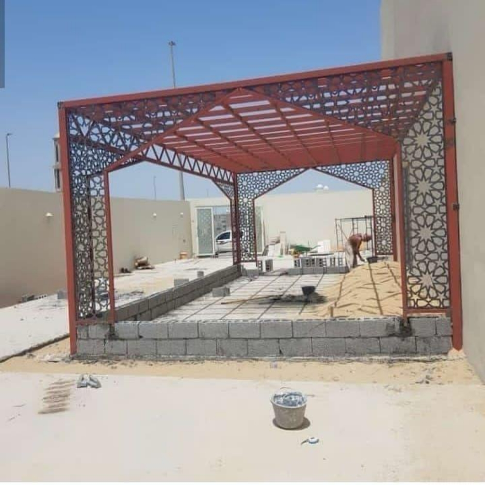 all steel handrails door pergola - 10
