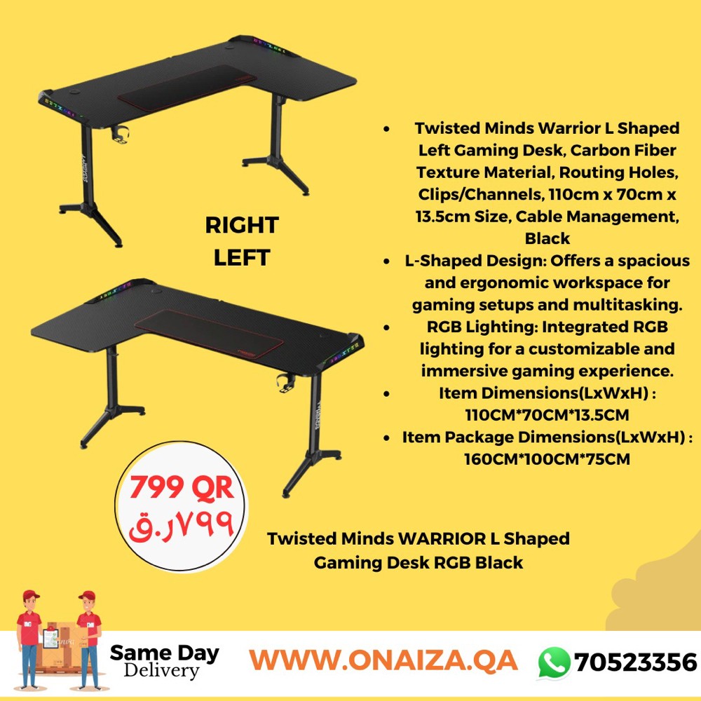 Gaming Table L shaped Gaming desk - 5