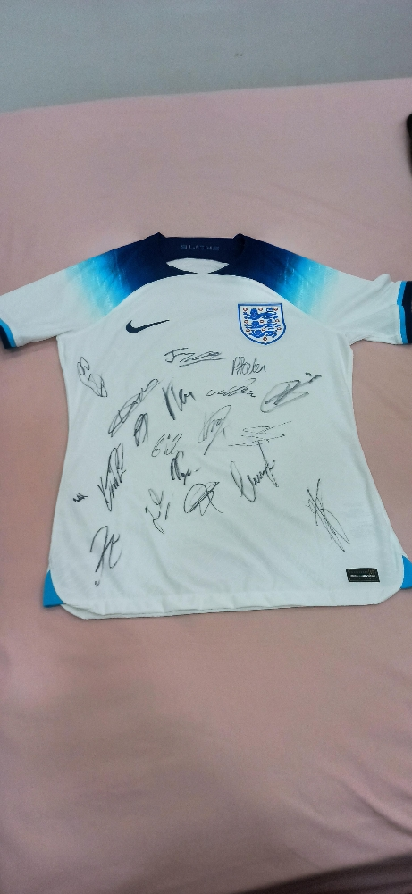 England 2022 FWC Signed Jersey - 1