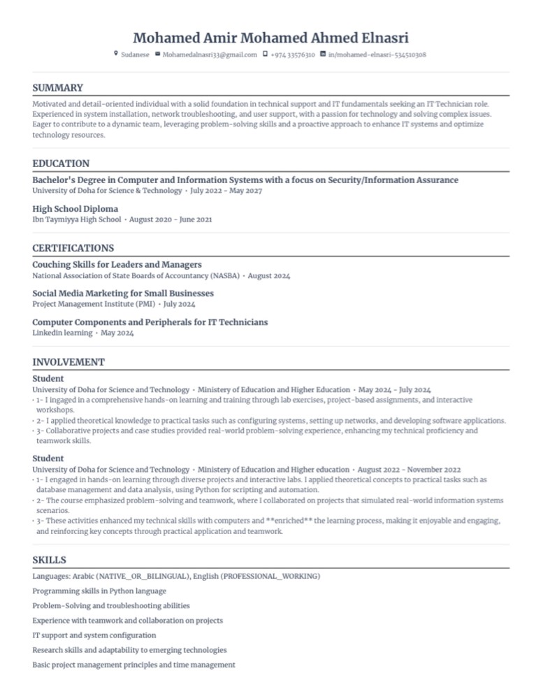 (Designing a CV in (ATS - 2