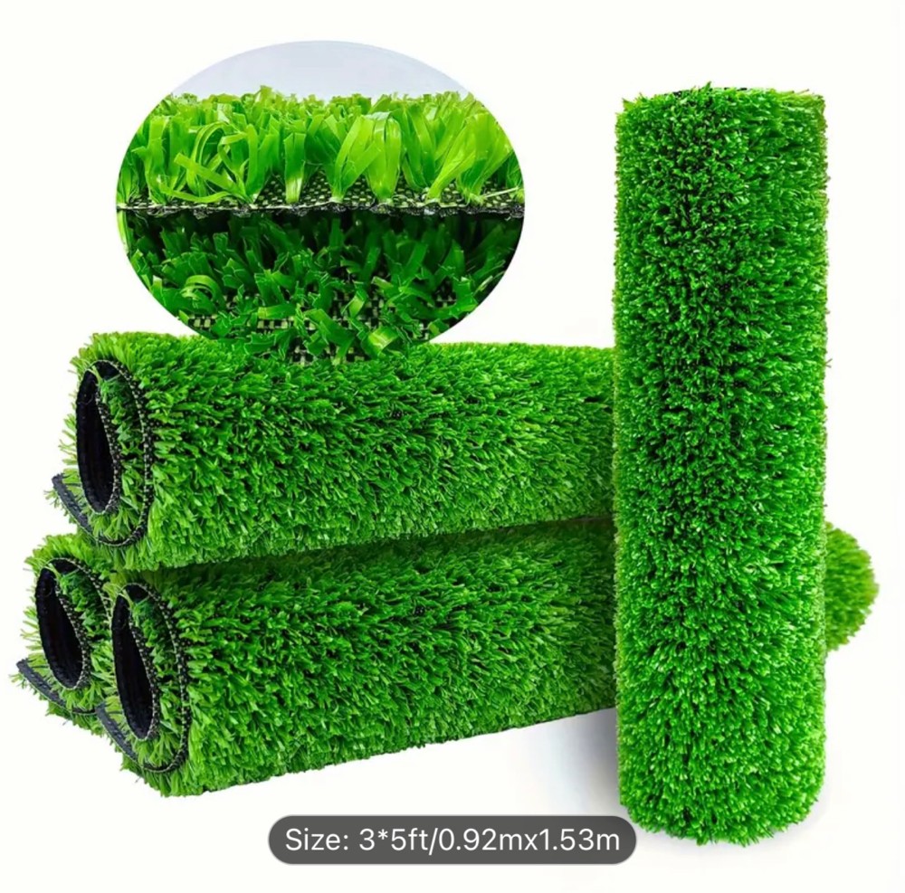 Green grass green tartan rug - 2