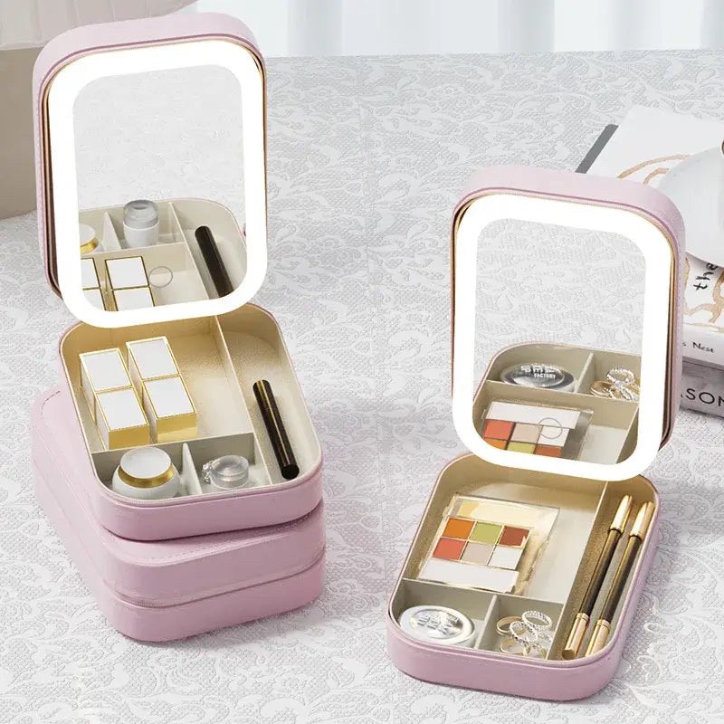 LED Mirror Makeup Storage Box - 1