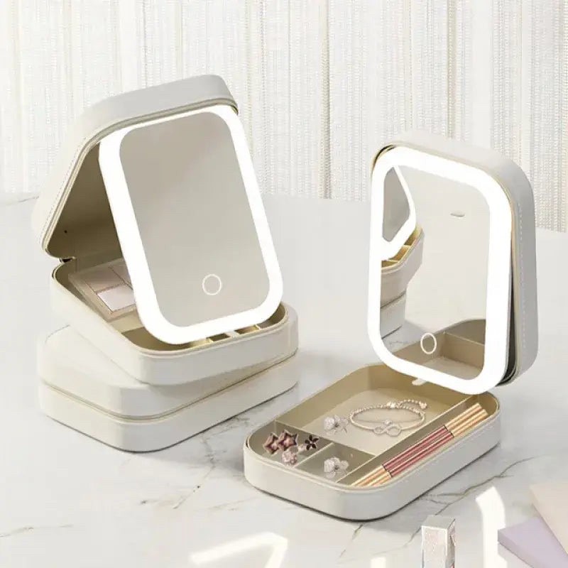 LED Mirror Makeup Storage Box - 6