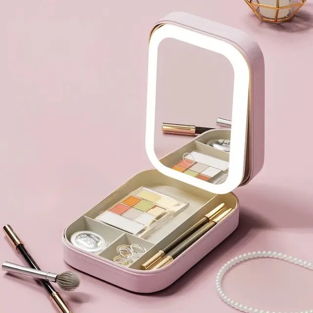 LED Mirror Makeup Storage Box - 4