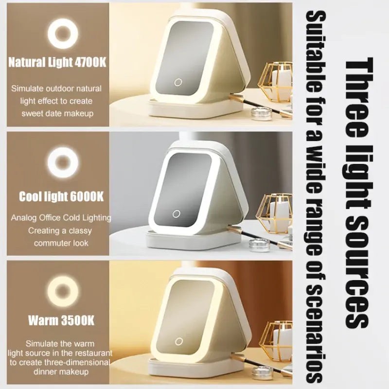 LED Mirror Makeup Storage Box - 7