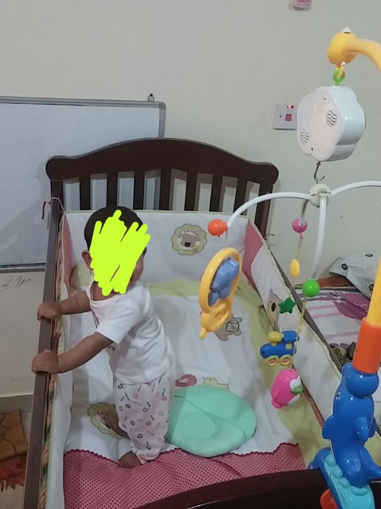 Baby cot with polythine cover - 1