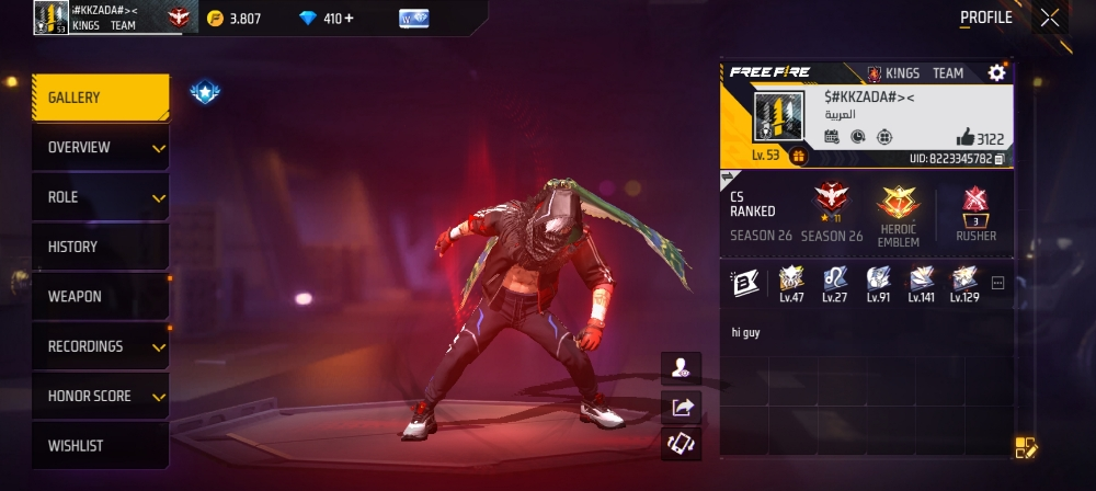 free fire account for sale - 2