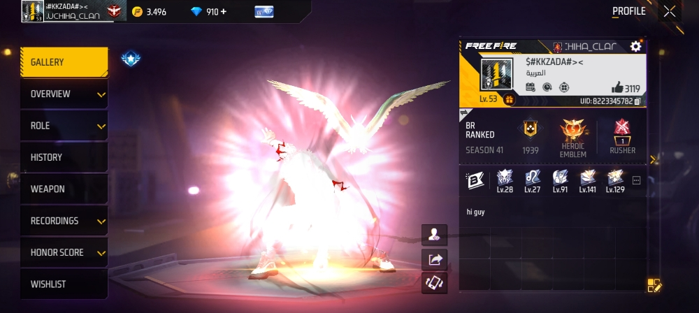 free fire account for sale - 1