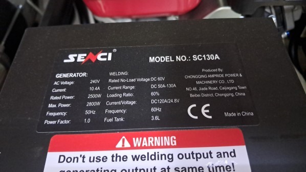 Welding Generator SENCI SC130A-2. - 2