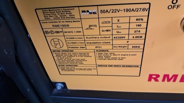 RME WELDING GENERATOR - 3