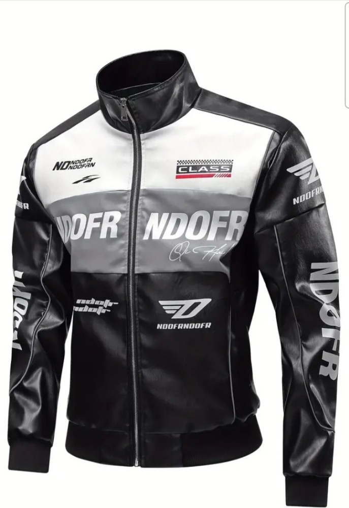 faux leather jacket, zip up - 1