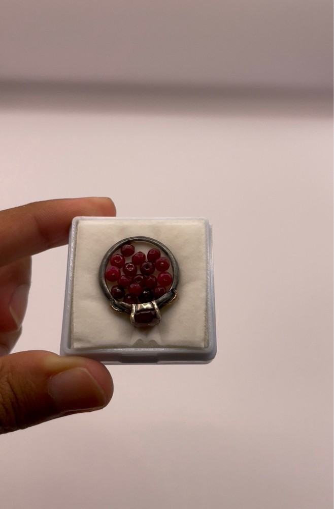 for seal silver ring with ruby - 2