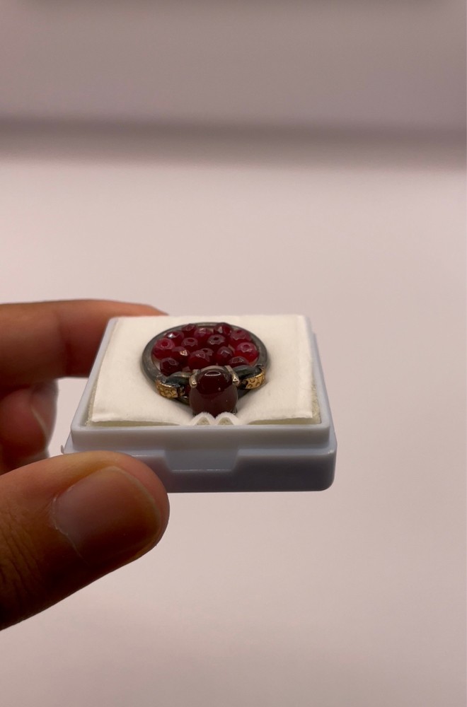 for seal silver ring with ruby - 1