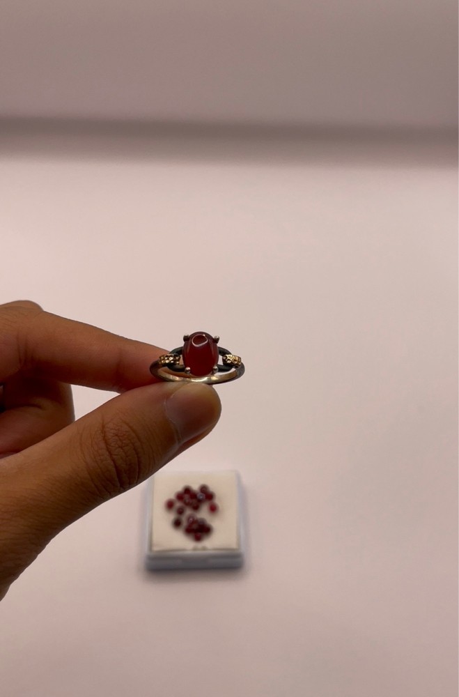 for seal silver ring with ruby - 4