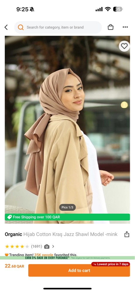 Turkish cotton hijab - 2