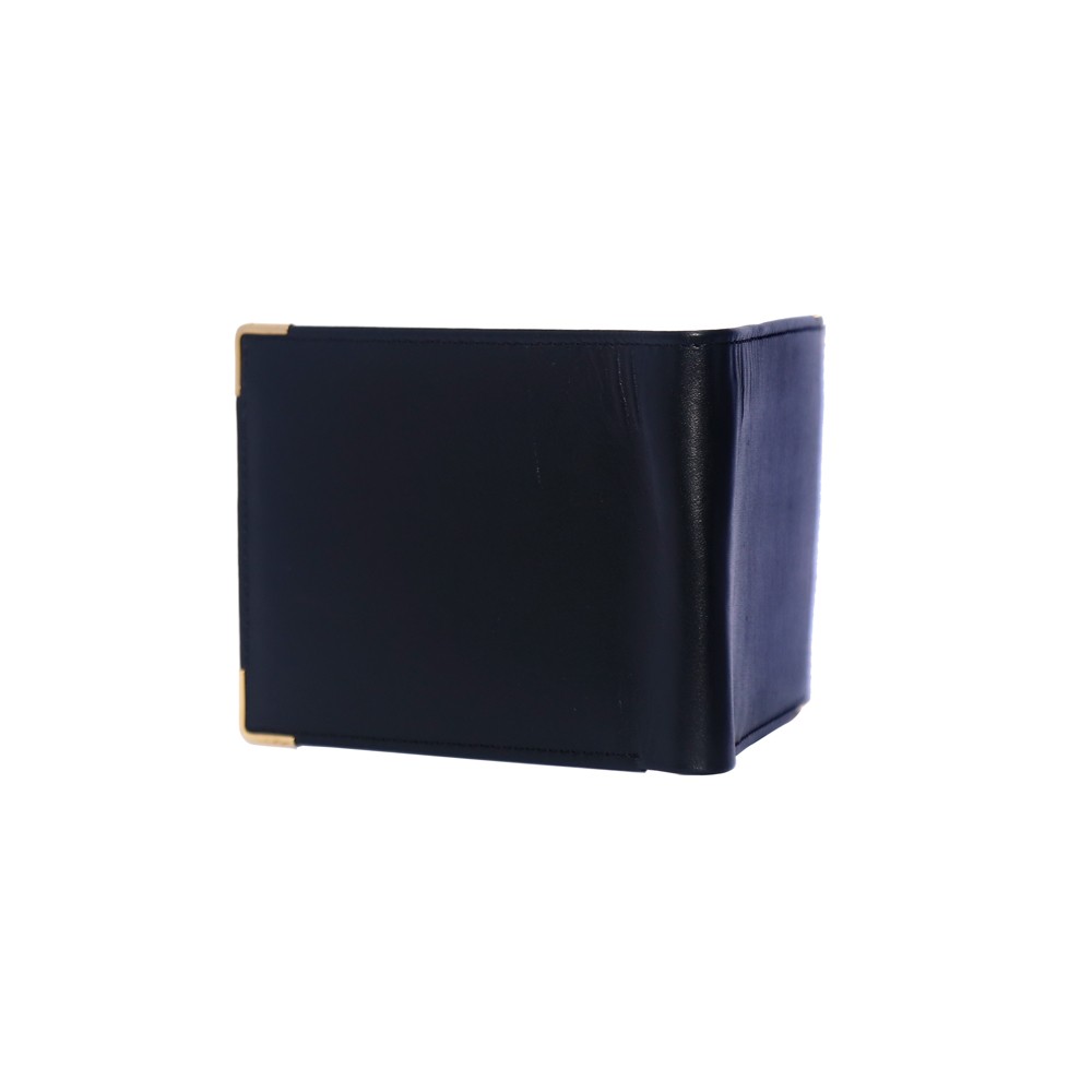 Golden edge black leather wallet - 2