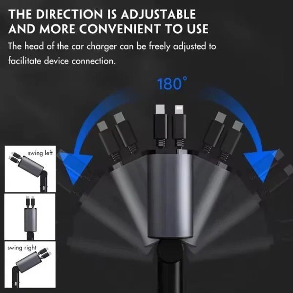 120 Watt Car Charger 4 in 1 - 4