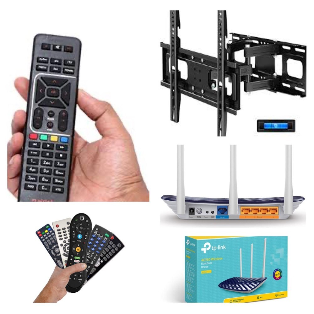 Tv Stand, Remote, Wifi Router - 1