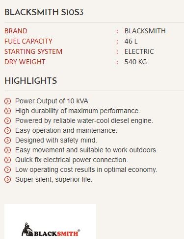 Generator DIESEL BS10S-10kVA,230V - 2