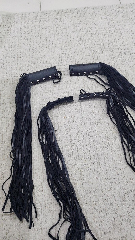 motorcycle faux leather handle - 3