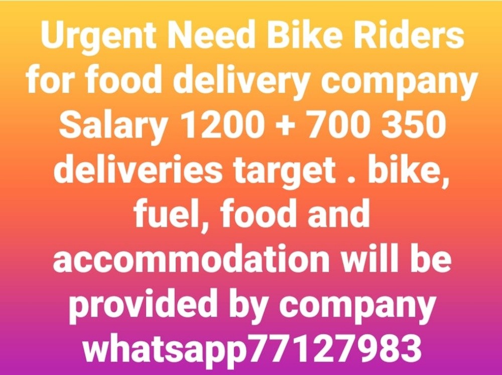 Need Bike Riders for food delivery - 1