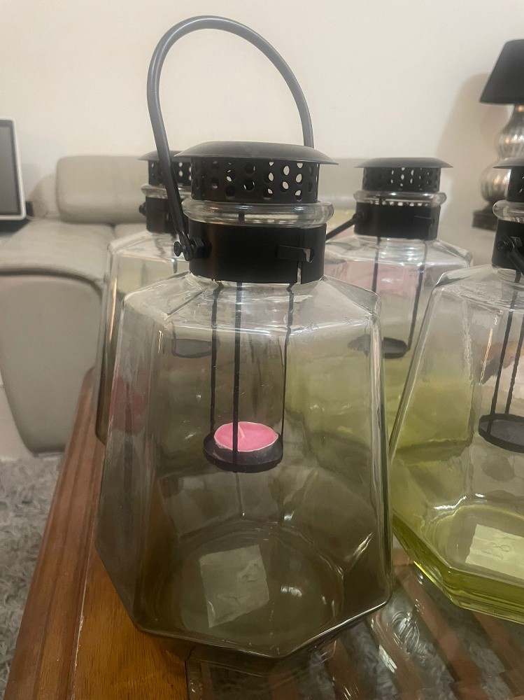 Candle holder glass with stand - 2
