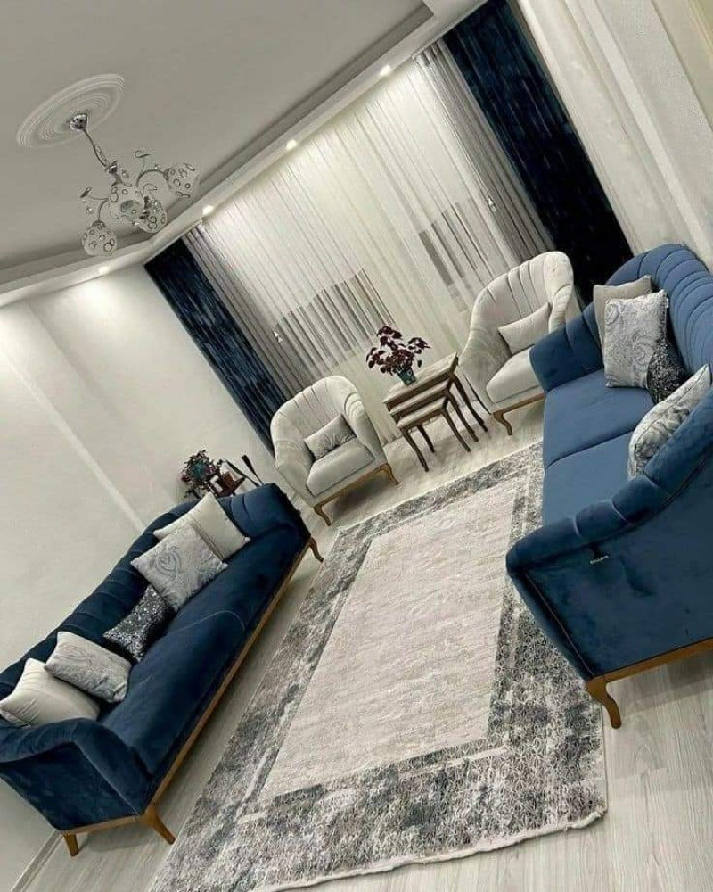 curtains sofa carpet parquet - 10