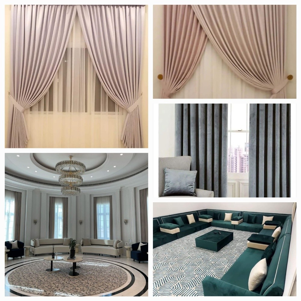 curtains sofa carpet parquet - 4