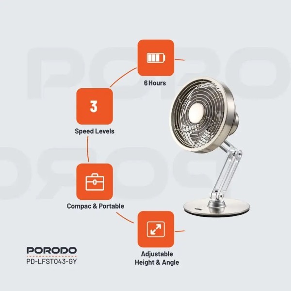 Porodo Metal Desk Fan - 3