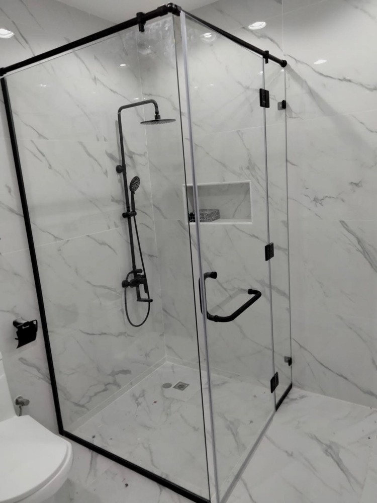 Black Glass shower door  - 1