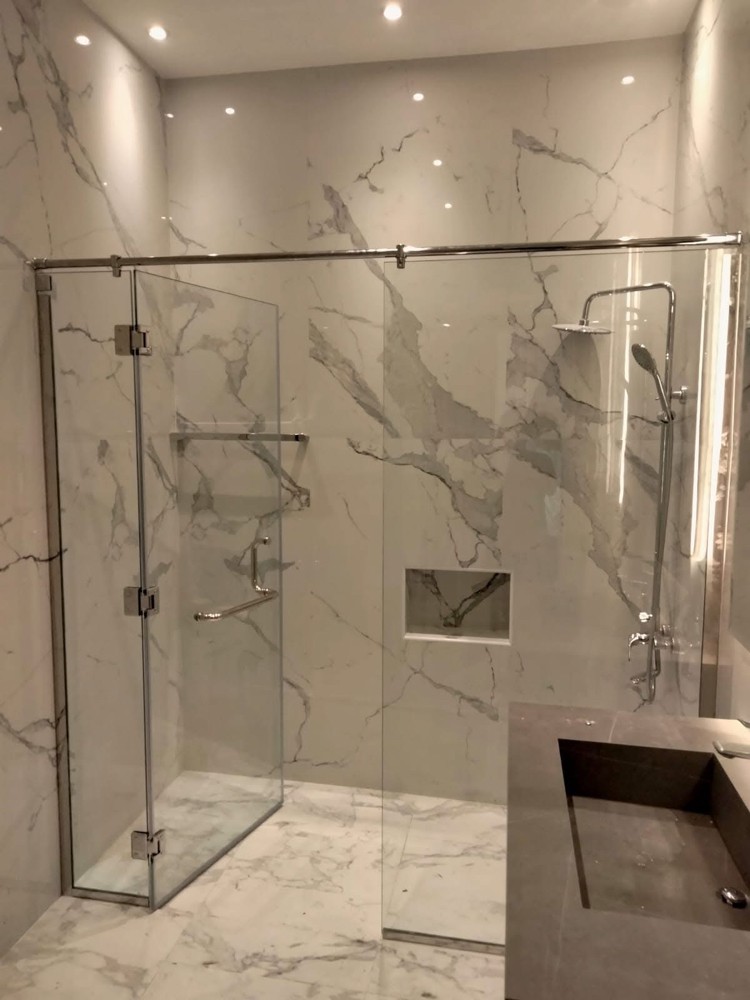 Black Glass shower door  - 2
