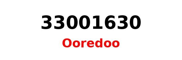 ooredoo number 33001630 - 1