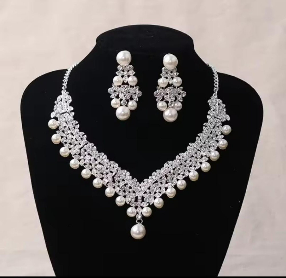 Wedding Necklace, earring set - 1
