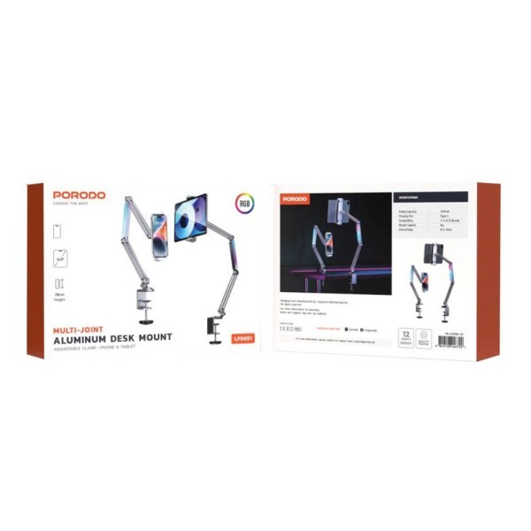 Porodo Aluminum Desk Mount -Grey - 3