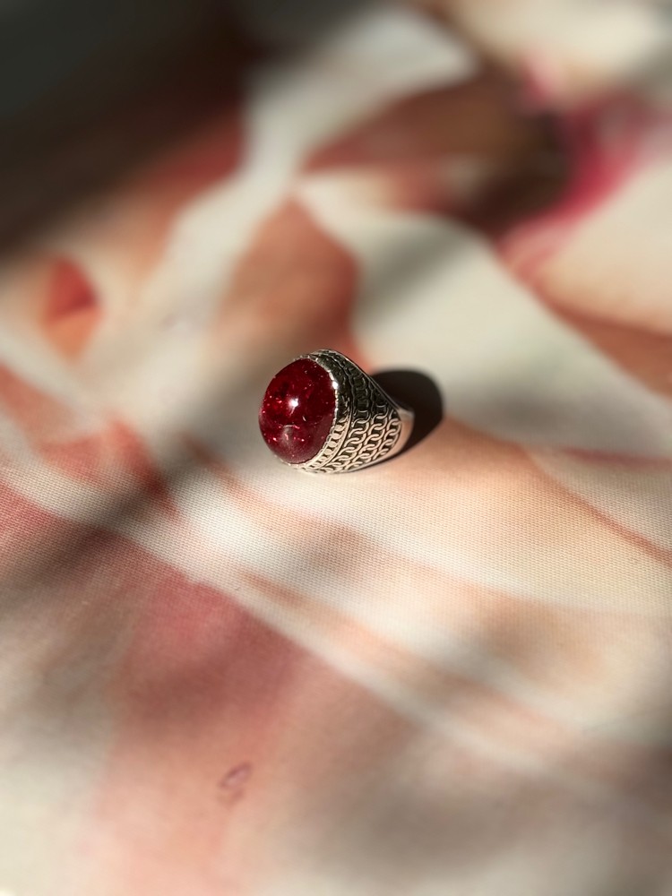 silver gemstone ring - 10
