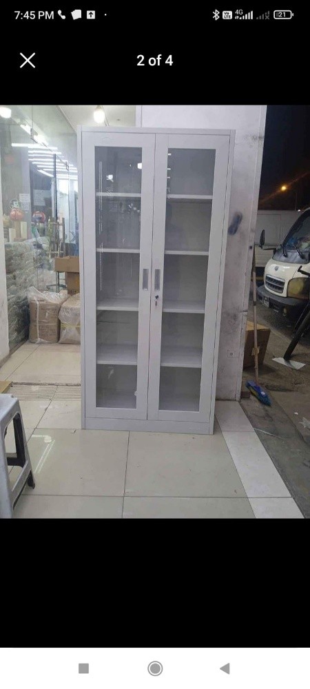 steel 2 door cabinet with glass - 6