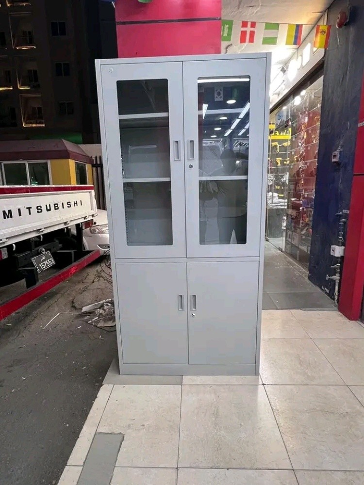 steel 2 door cabinet with glass - 3