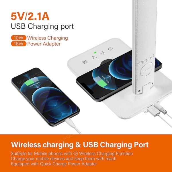 Desk Lamp with Wireless Charging - 4