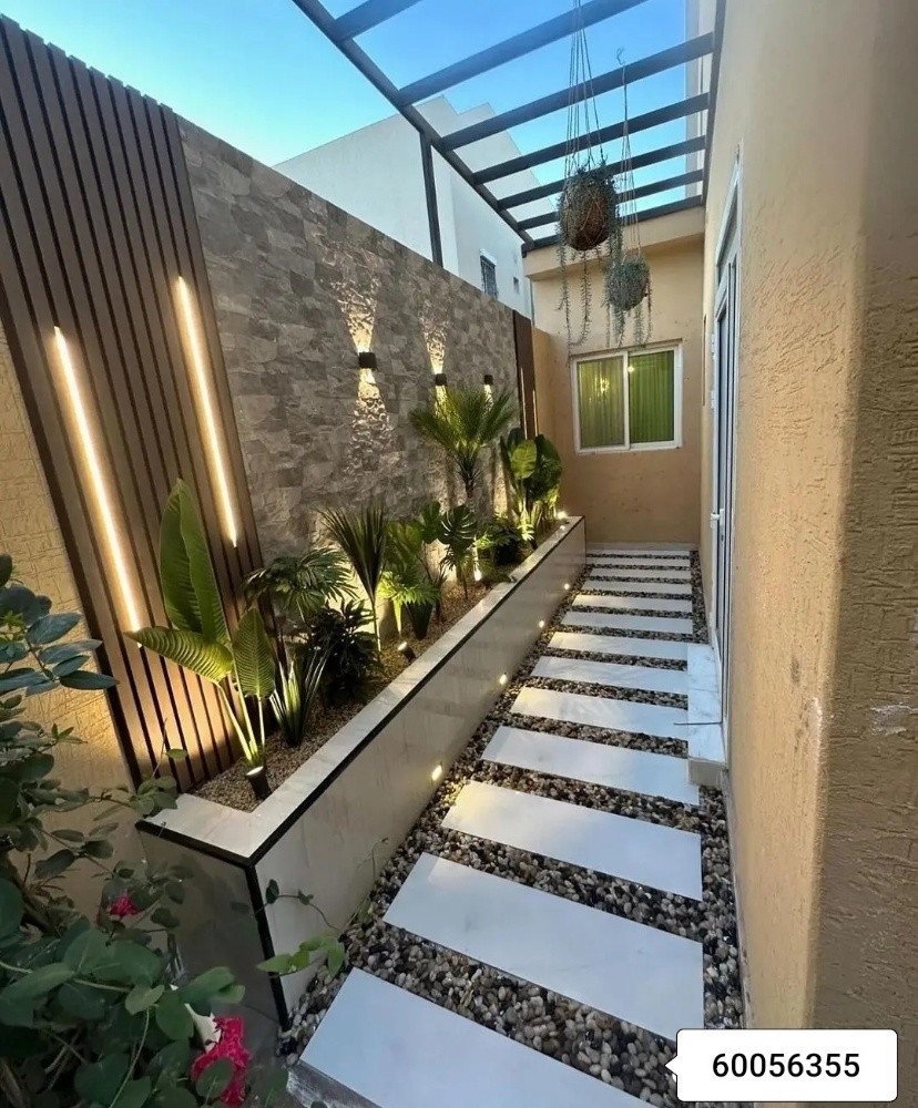 مداخل رخام حجر وإضاءة - 27