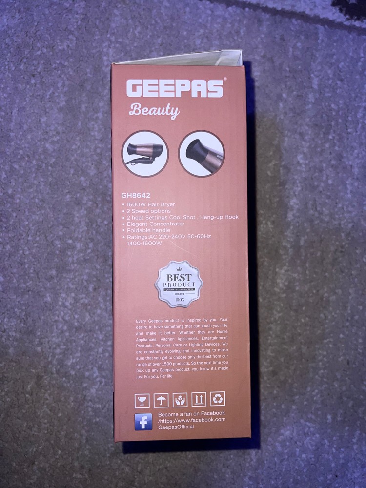 Geepas Mini hair dryer 1600W - 2