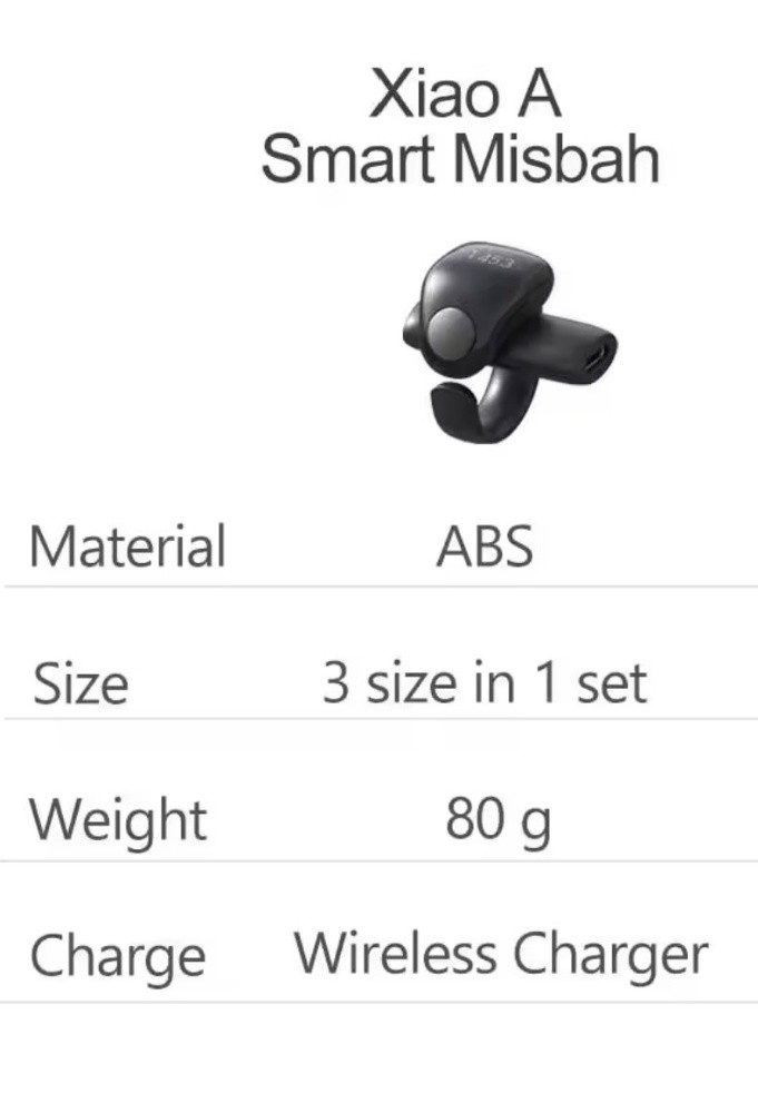 3 In 1 Smart Tasbih Ring Black - 6