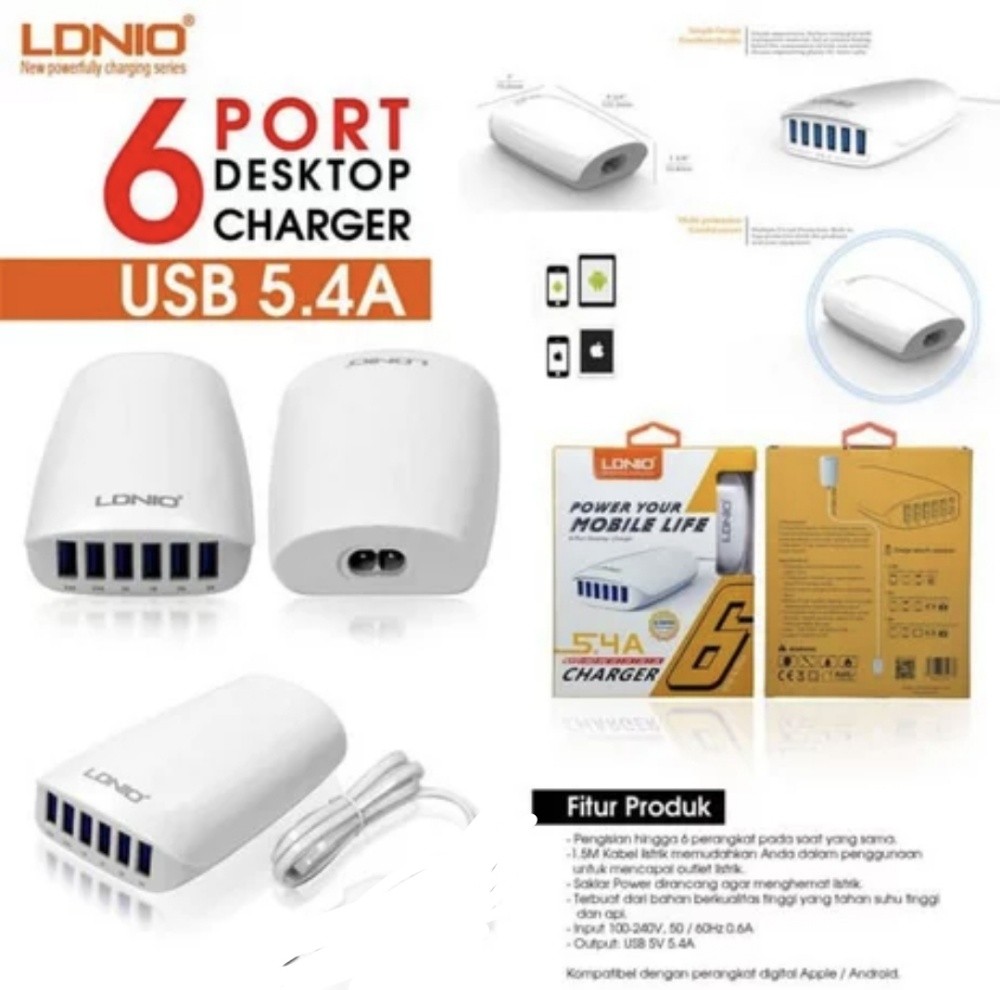 6 port USB charger/adapter - 20qr - 2