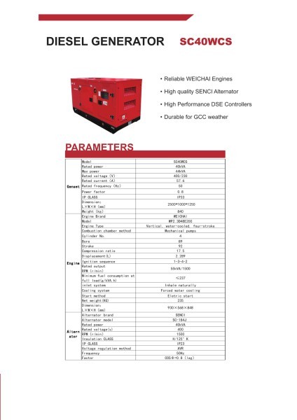 GENERATOR DIESEL SC60WCS-60 KVA - 9