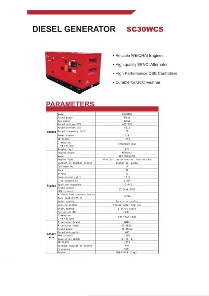 GENERATOR DIESEL SC60WCS-60 KVA - 8