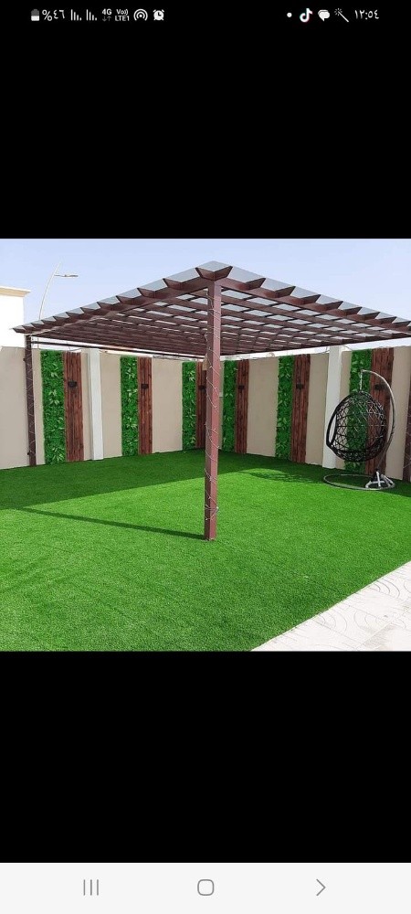 عشب صناعي وبرجلات واضاءه - 7