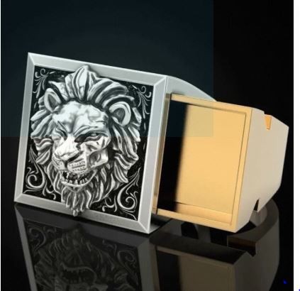 Domineering Lion Head Men's Ring - 1