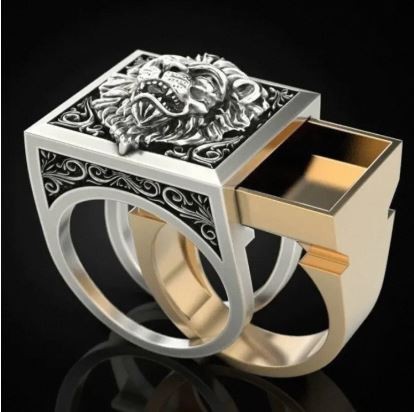 Domineering Lion Head Men's Ring - 4