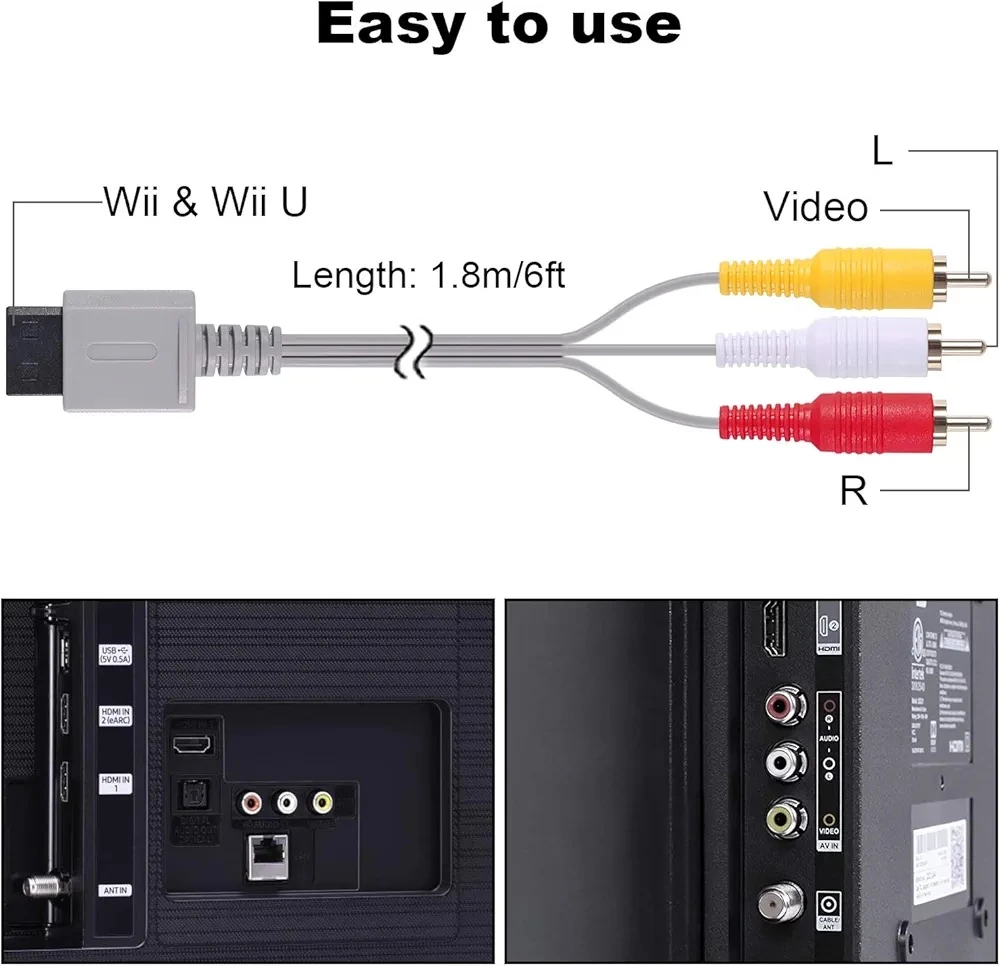 AV Cable for Wii Wii U - 4