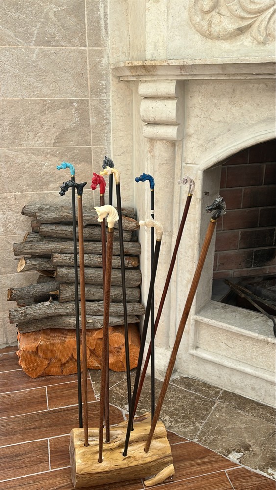 Embroidered wooden stick - 6