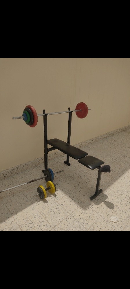 bench  ,63 kilo ,2 bars,1dummbl - 3